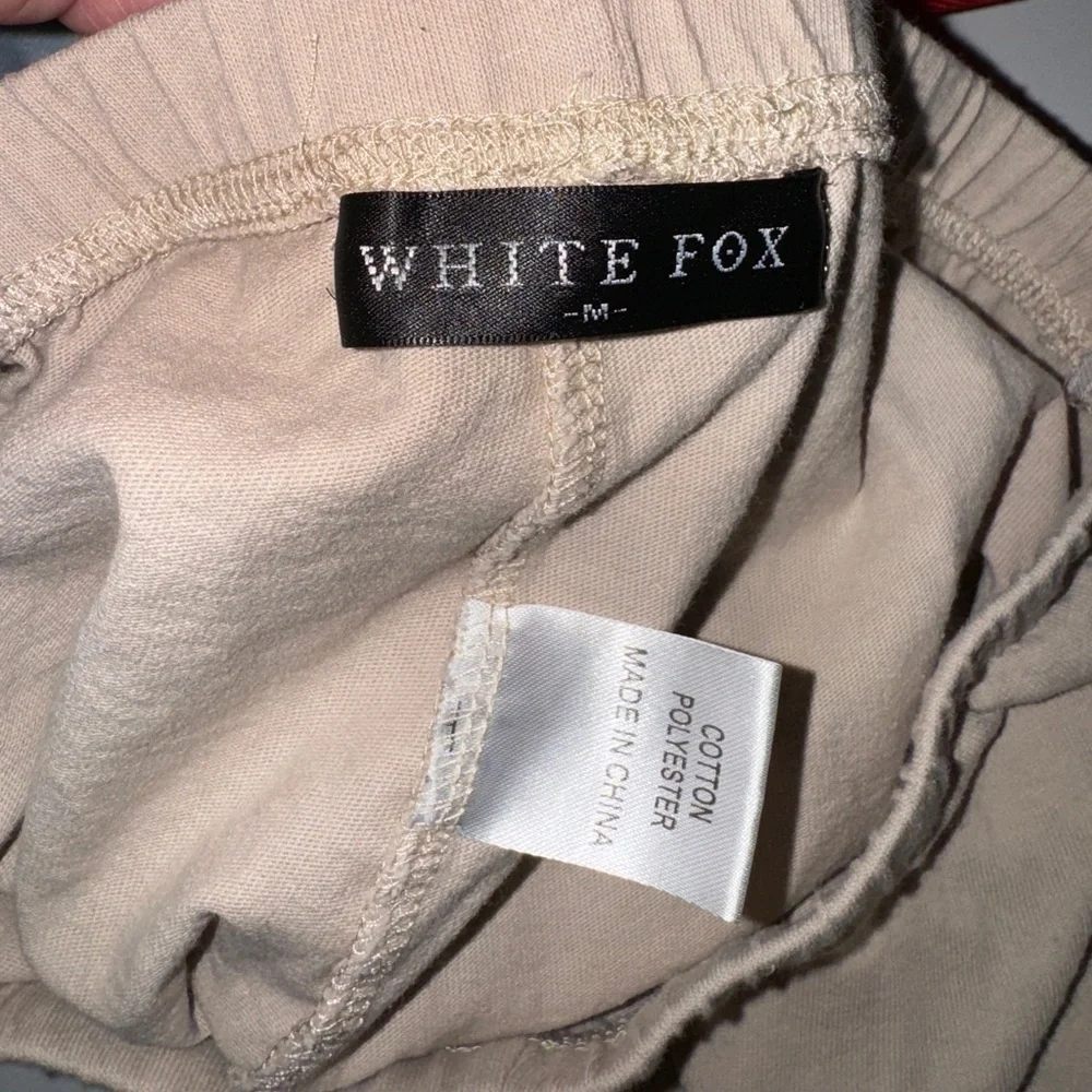 Nude tan White fox Biker shorts